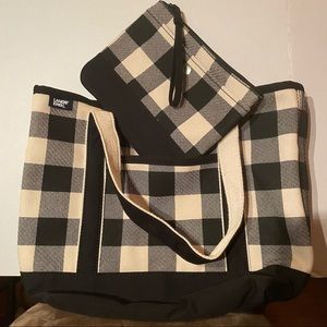 Lands End Canvas Tote Bag Medium - Open Top with matching Zipper Pouch